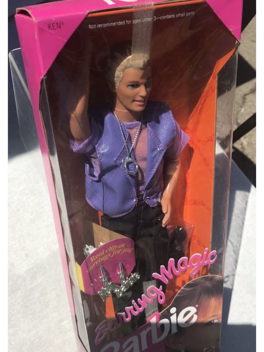 VTG 1992 Barbie Earring Magic Ken Doll Mattel 90s Toys NOS Charms 2290 NIB